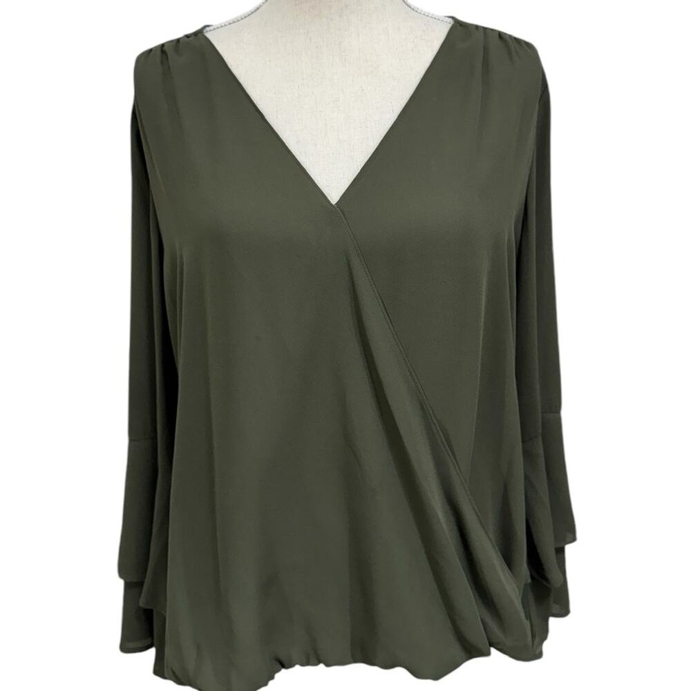 "MICHAEL KORS"Sheer Blouse, Earthy,Woodland Fairy,Whimsy,Feminine,Flare Sleeves